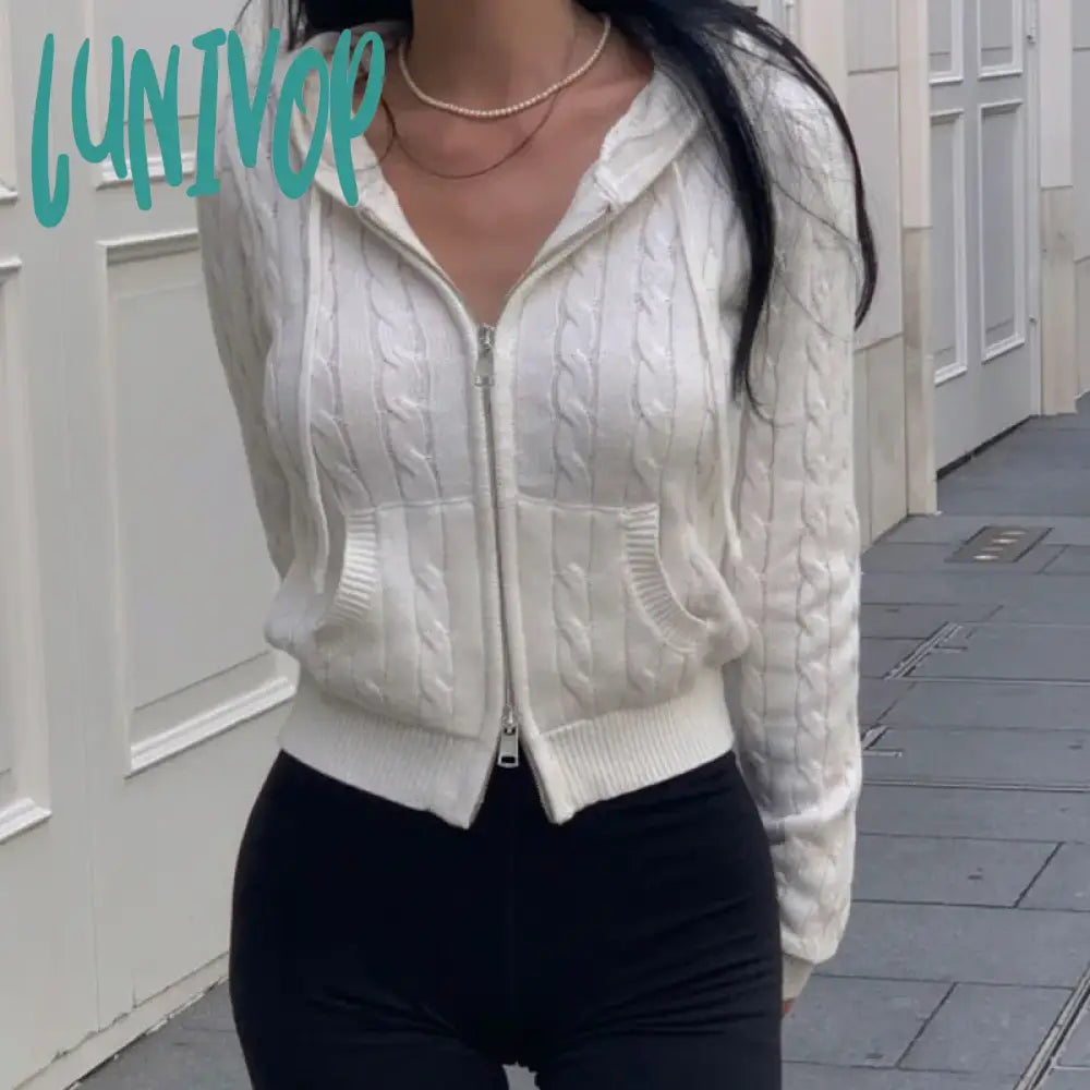 Exclusive Offers Lunivop Knitted Zip Up Hoodie Women Winter Clothes Solid Slim Sweatshirt For Women's 2023 Autumn Street Casual Cardigan Ladies Exclusive Offers Lunivop Knitted Zip Up Hoodie Women Winter Clothes Solid Slim Sweatshirt For Women's 2023 Autumn Street Casual Cardigan Ladies