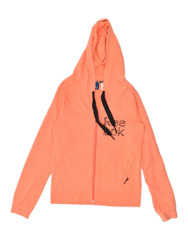 Doorbuster Deal REEBOK Womens Graphic Zip Hoodie Sweater UK 8/10 Small Orange Cotton Doorbuster Deal REEBOK Womens Graphic Zip Hoodie Sweater UK 8/10 Small Orange Cotton