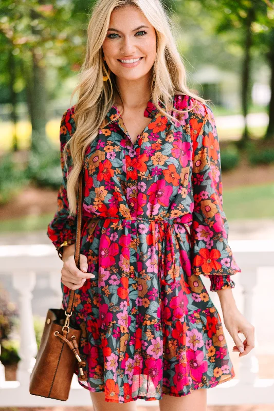 Super Sale Fate: Reach Out Teal Blue Floral Dress