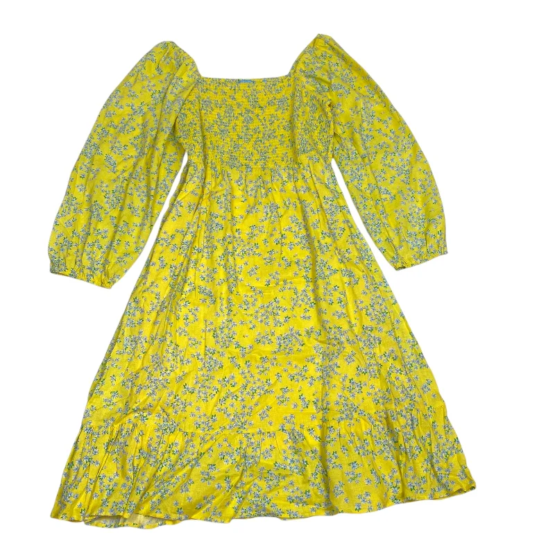 Bonus Savings Dress Casual Midi By Draper James Rsvp In Yellow, Size: Xxl