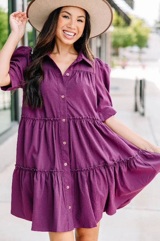 New Markdowns Do What You Love Plum Purple Babydoll Dress