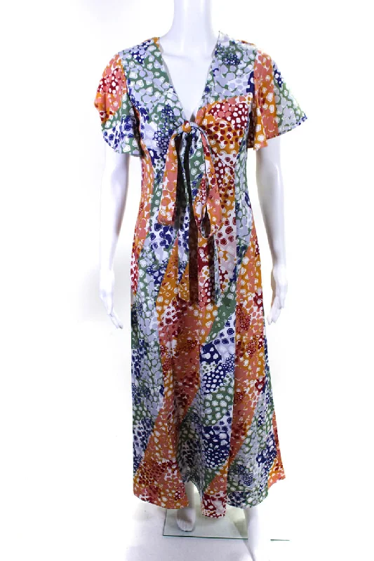 Instant Discount Adeam Womens Neck Tie Dress Multi