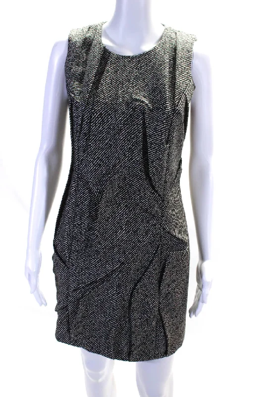 Best Bargains Michael Kors Womens Sleeveless Striped Mini Pencil Dress Black & White Best Bargains Michael Kors Womens Sleeveless Striped Mini Pencil Dress Black & White