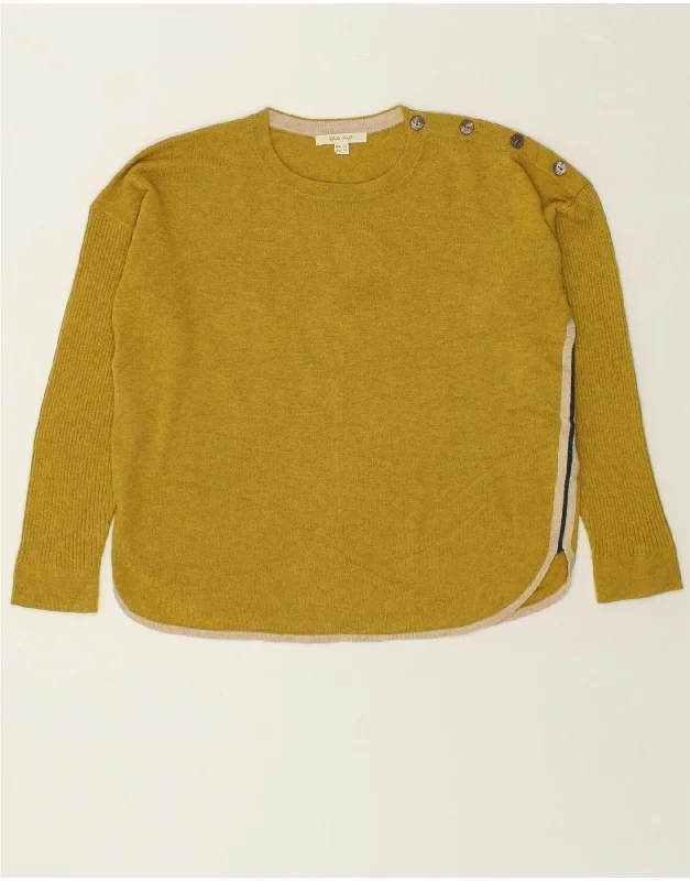 Great Deals WHITE STUFF Womens Boat Neck Jumper Sweater UK 12 Medium Yellow Viscose