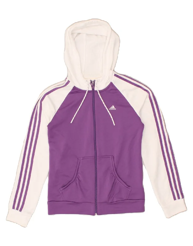 The Best Prices ADIDAS Womens Zip Hoodie Sweater UK 12 Medium Purple Colourblock Polyester The Best Prices ADIDAS Womens Zip Hoodie Sweater UK 12 Medium Purple Colourblock Polyester