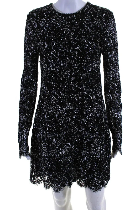 Major Savings Jason Wu Collection Womens Marbled Lace Long Sleeve Sheath Dress Black Major Savings Jason Wu Collection Womens Marbled Lace Long Sleeve Sheath Dress Black
