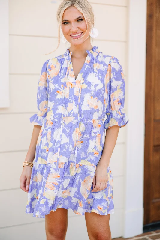 Grand Opening Sale Fate: Keep You On My Mind Blue Floral Dress
