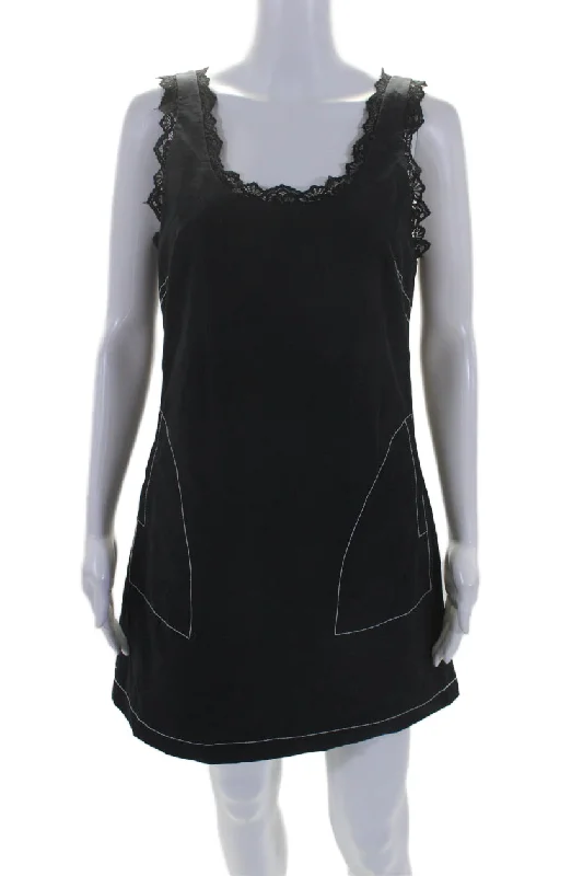 Instant Discount Simkhai Womens Cotton Blend Lace Trim 2 Pocket Sleeveless Mini Dress Navy Instant Discount Simkhai Womens Cotton Blend Lace Trim 2 Pocket Sleeveless Mini Dress Navy