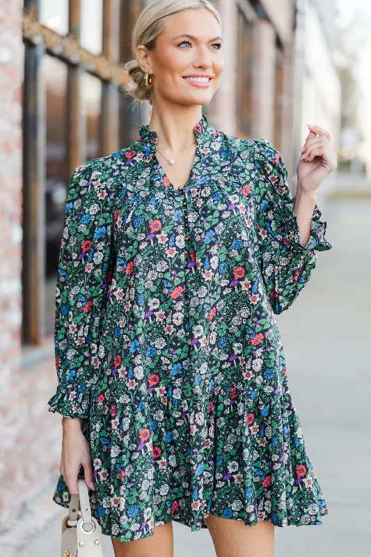 Price Reduction Last Forever Black Ditsy Floral Dress
