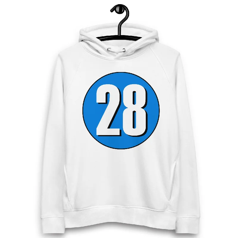 Daily Deals Unisex pullover hoodie: White on Blue 28