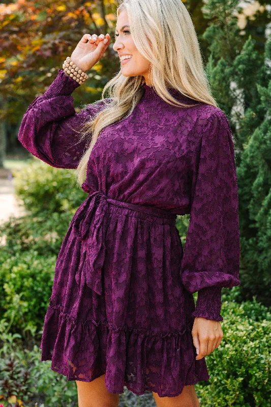 Super Sale All You Have Eggplant Purple Lace Dress