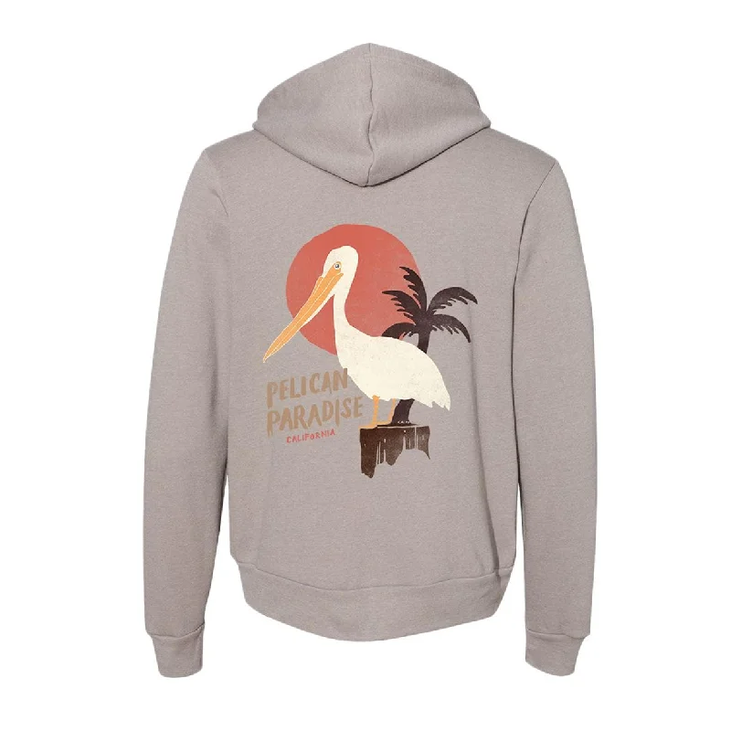Seasonal Clearance Pelican Paradise Heather Stone Zipper Hoodie