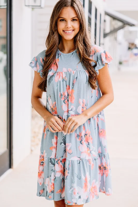 Limited Time Offer What A Lovely Life Light Blue Babydoll Dress