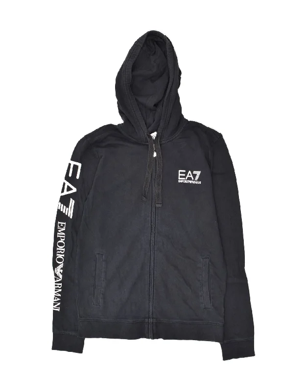 Seasonal Sale EMPORIO ARMANI Womens Graphic Zip Hoodie Sweater UK 14 Medium Navy Blue Seasonal Sale EMPORIO ARMANI Womens Graphic Zip Hoodie Sweater UK 14 Medium Navy Blue