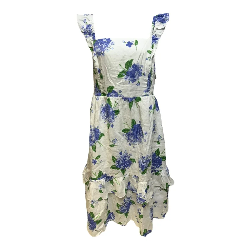 Closeout Carrie Ruffle Dress Casual Maxi By Draper James In Floral Print, Size: 2x