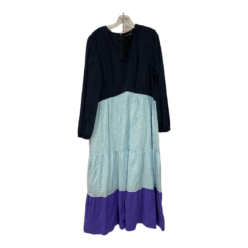 Super Sale Dress Casual Maxi By Lane Bryant In Blue & Purple, Size:2X