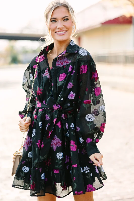 Seasonal Clearance Fate: It's Your World Black Floral Dress