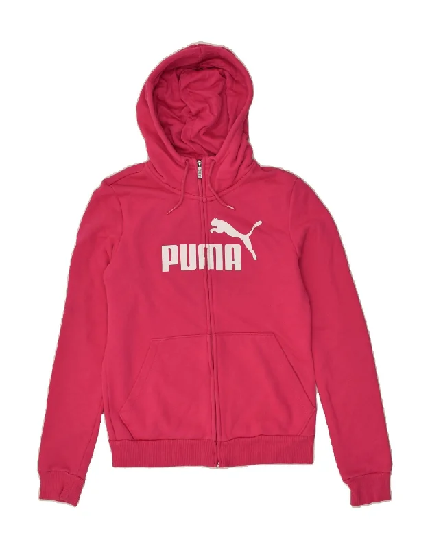 Today's Special PUMA Womens Graphic Zip Hoodie Sweater UK 10 Small Pink