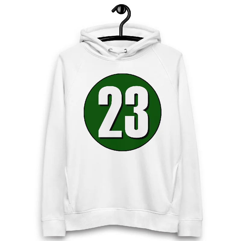 Savings Galore Unisex pullover hoodie: White on Hunter Green 23