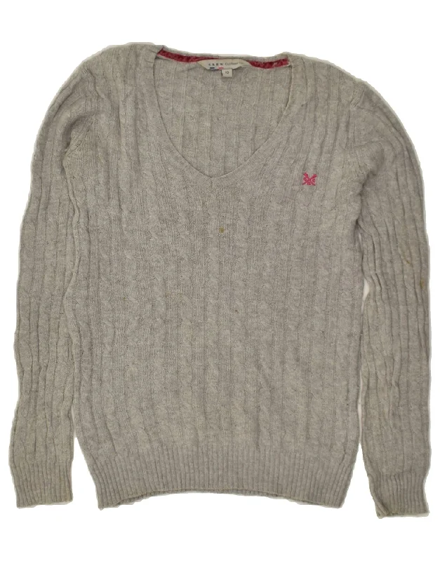 Limited Time Offer CREW CLOTHING Womens V-Neck Jumper Sweater UK 10 Small Grey Cotton Limited Time Offer CREW CLOTHING Womens V-Neck Jumper Sweater UK 10 Small Grey Cotton