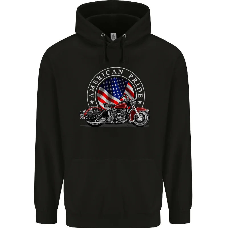 Don't Wait American Pride Motorcycle Biker Chopper Mens 80% Cotton Hoodie