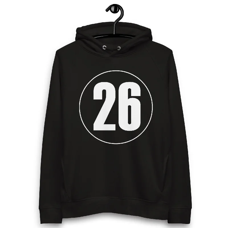 Price Drop Unisex pullover hoodie: White on Black 26