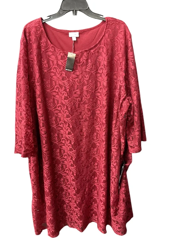 Hot Deal Dress Casual Midi By Avenue In Red, Size: 3x