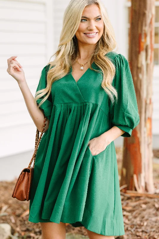 Mega Sale Just That Simple Green Babydoll Dress