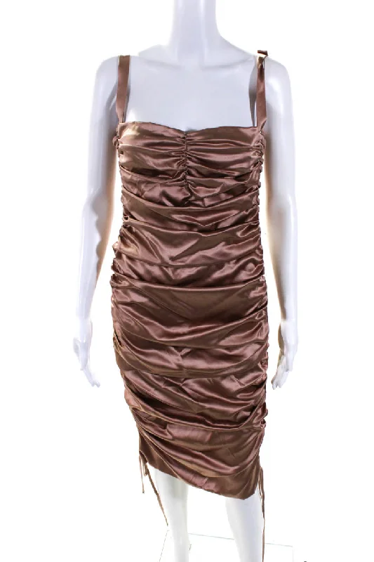 Daily Specials Dolce & Gabbana Womens Lace Up Side Sleeveless Bodycon Dress Dusty Pink