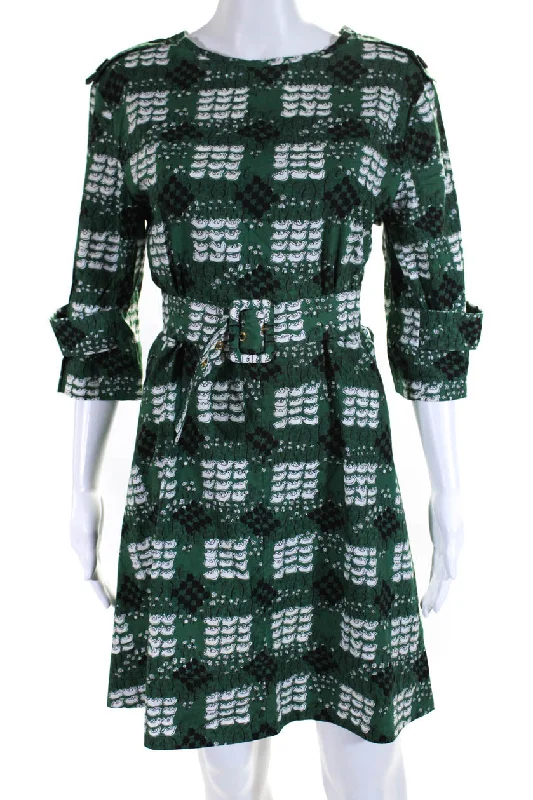 Super Savings Marni Summer 2013 Womens Belted Half Sleeve Bird Printed Dress Green Super Savings Marni Summer 2013 Womens Belted Half Sleeve Bird Printed Dress Green