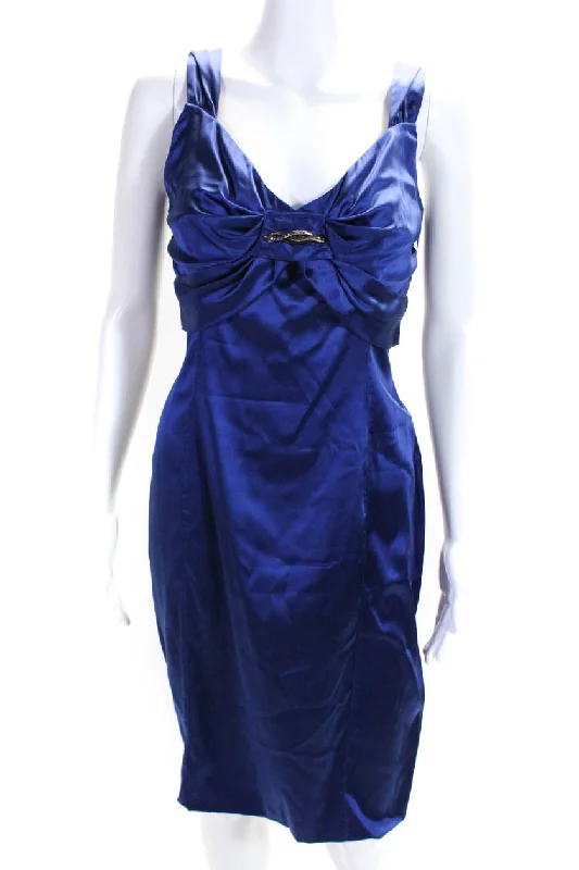 Sale Event Roberto Cavalli Womens Silk Charmeuse Jeweled Waist Slip Dress Navy Blue Sale Event Roberto Cavalli Womens Silk Charmeuse Jeweled Waist Slip Dress Navy Blue