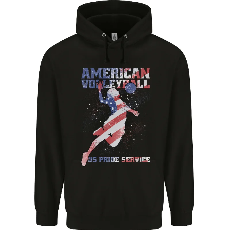 Today’s Deal American Volleyball Player USA Flag Mens 80% Cotton Hoodie