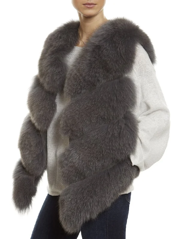 Overstock Sale Grey Short Fox Fur Gilet London