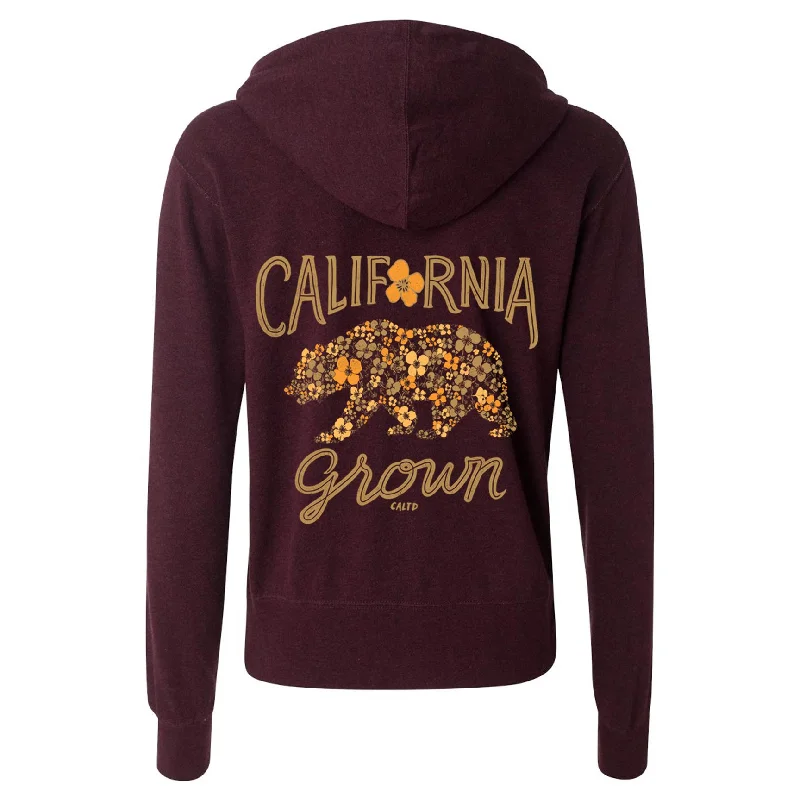 Super Deal Bear Poppy Blossom Zipper Hoodie