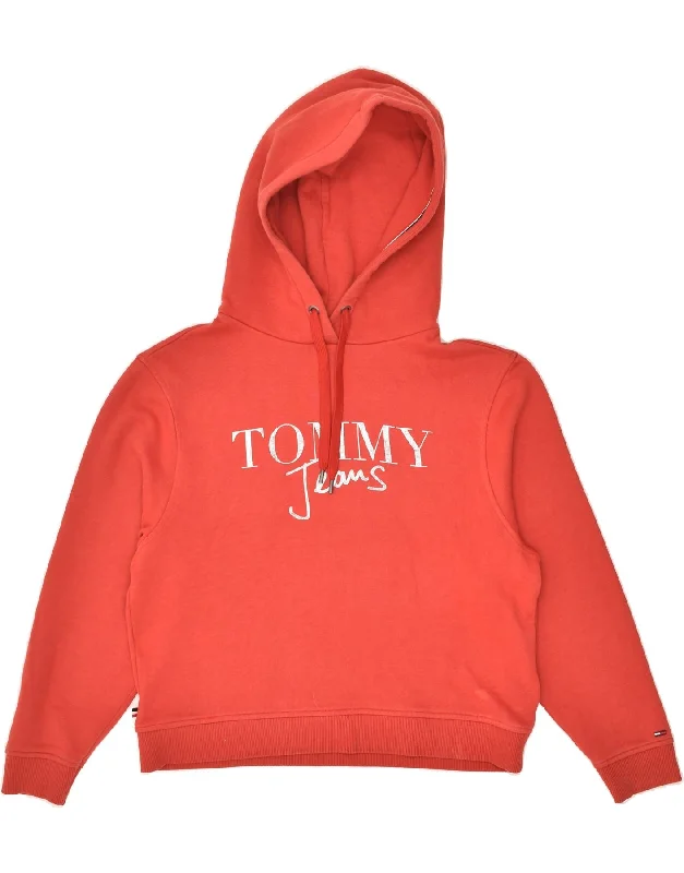 Special Discount TOMMY HILFIGER Womens Oversized Graphic Hoodie Jumper UK 6 XS Red Cotton Special Discount TOMMY HILFIGER Womens Oversized Graphic Hoodie Jumper UK 6 XS Red Cotton