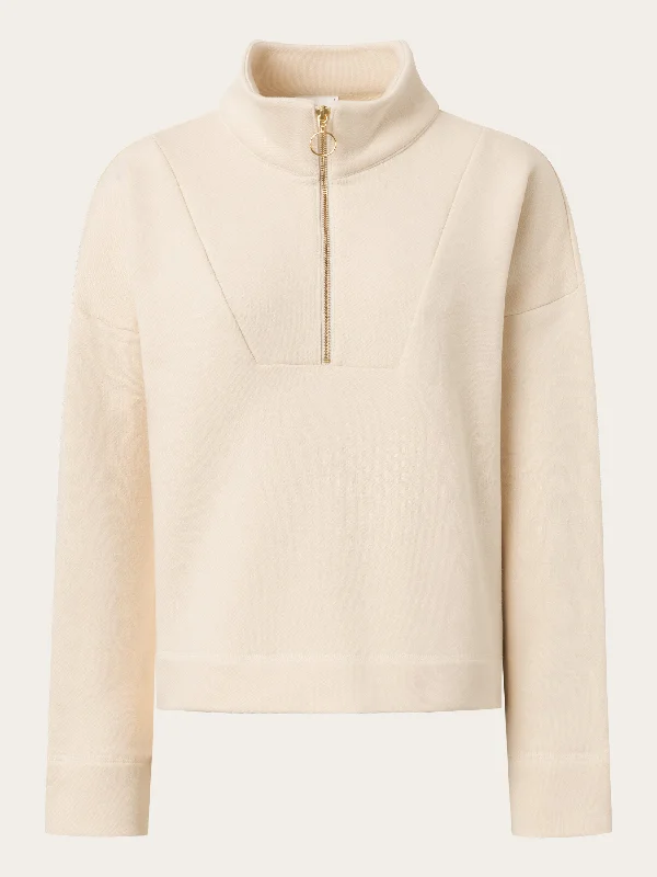 Limited Availability Half zip heavy sweat - Buttercream