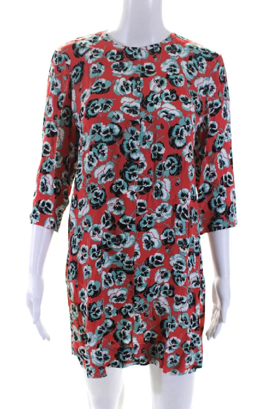 Online Exclusive Marni Womens Floral Print Round Neck Long Sleeve Mini Dress Orange Online Exclusive Marni Womens Floral Print Round Neck Long Sleeve Mini Dress Orange