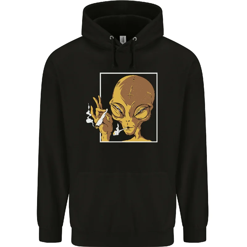 Price Blitz An Alien Smoking Weed Mens 80% Cotton Hoodie