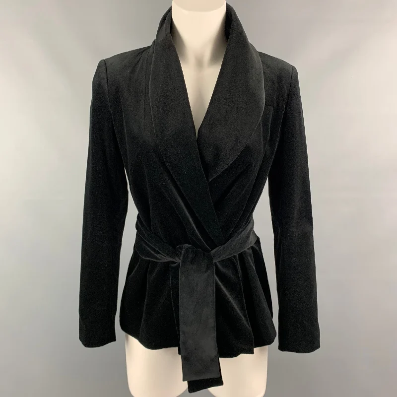 Early Bird Discount VIVIENNE WESTWOOD RED LABEL Size 2 Black Velvet Belted Jacket