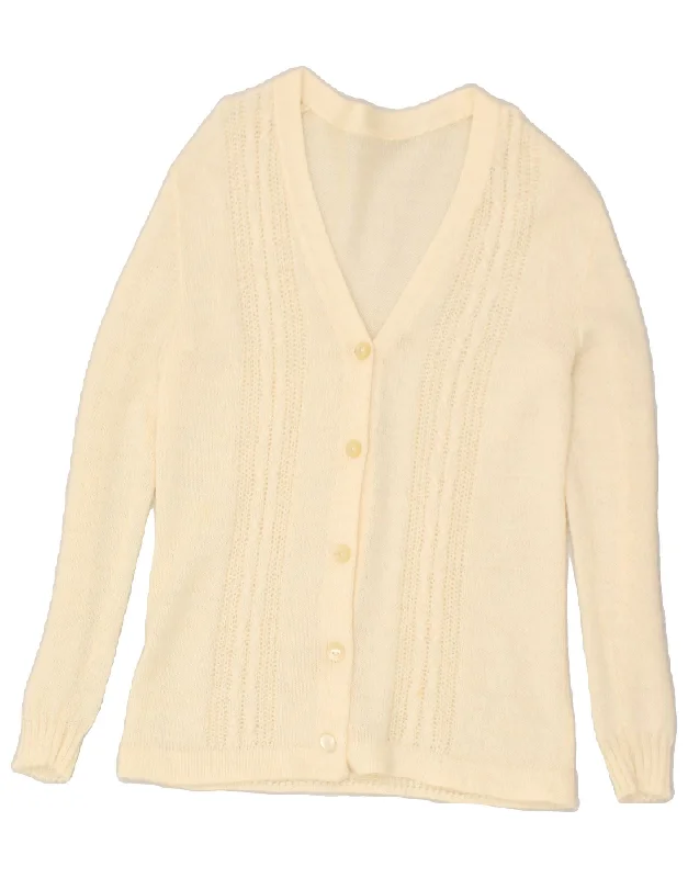Value Deals VINTAGE Womens Cardigan Sweater UK 14 Medium Beige