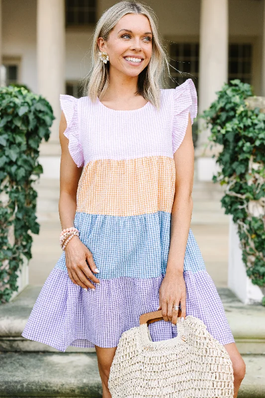 Price Rollback Call Them Out Pink Gingham Babydoll Dress