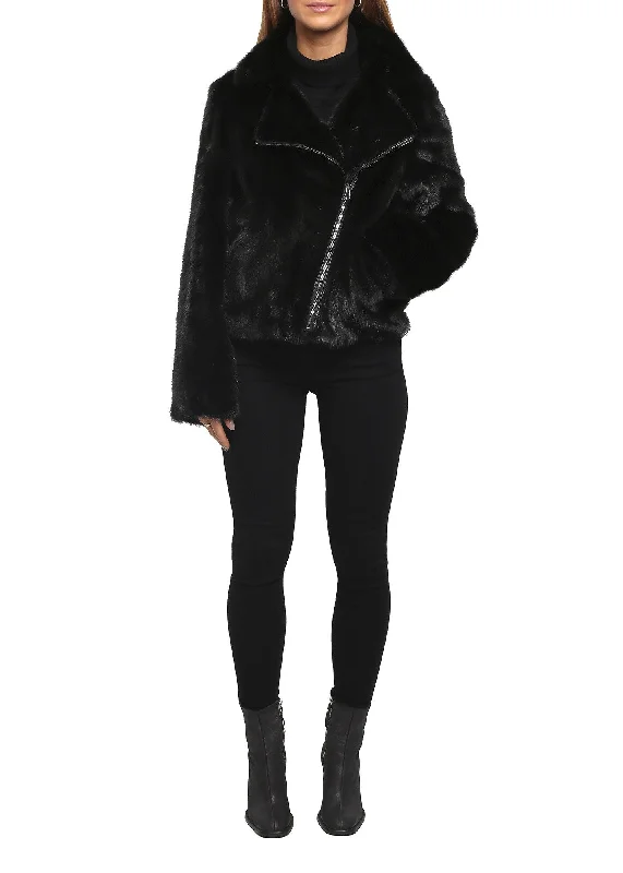 Get It Before It’s Gone Black Mink Biker Jacket