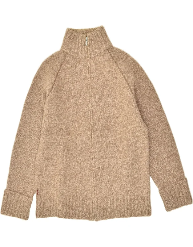 Deal Alert LEVI'S Womens Cardigan Sweater UK 16 Large Beige Wool
