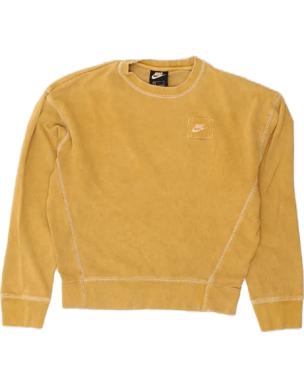 While Supplies Last NIKE Womens Oversized Sweatshirt Jumper UK 10 Small Yellow Cotton While Supplies Last NIKE Womens Oversized Sweatshirt Jumper UK 10 Small Yellow Cotton