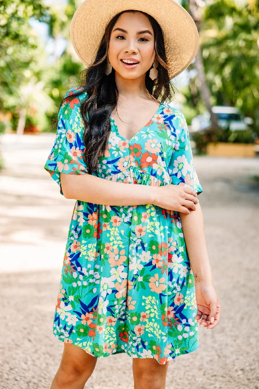 Limited Time Discount Now You Know Emerald Green Floral Dress