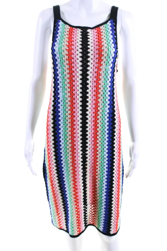 Year-End Sale Eleven Six Womens Perla Crochet Strap Midi Sheath Dress Multicolor