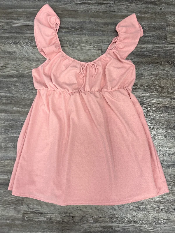 Overstock Dress Casual Midi By Arula In Pink, Size: 2x