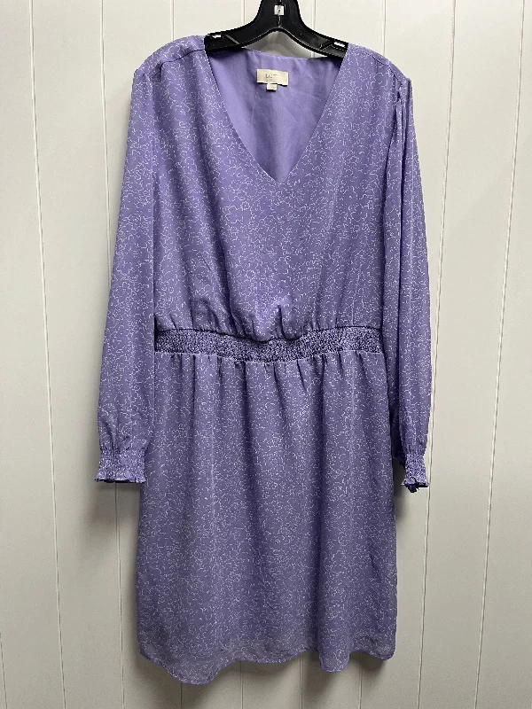 New Deals Dress Casual Short By Loft In Purple & White, Size: Xl
