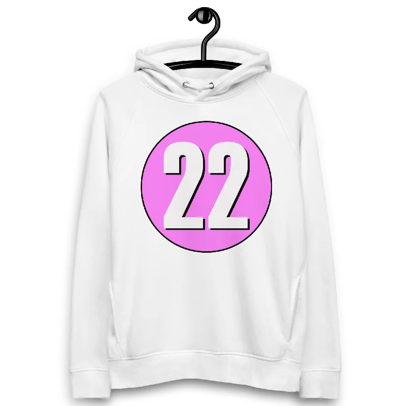 Big Discounts Unisex pullover hoodie: White on Pink 22