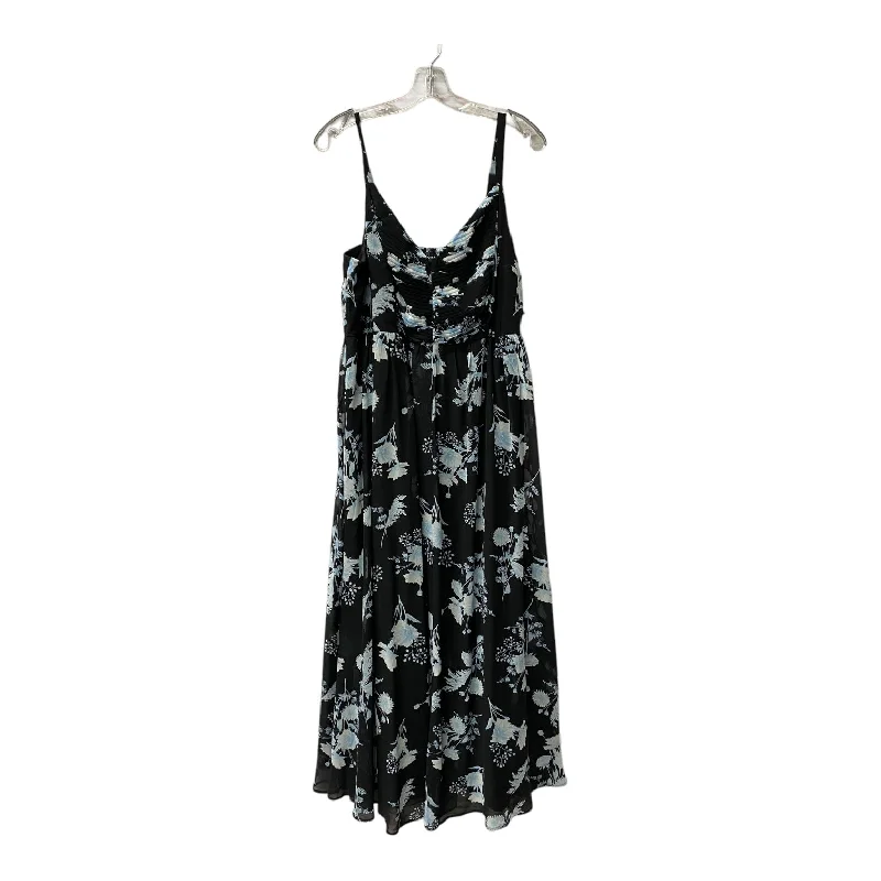 Savings Galore Dress Casual Maxi By Torrid In Black & Blue, Size:1X